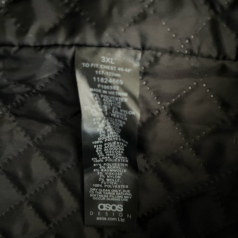 Plaid Brown and White Mens Jacket long length ASOS 3XL - Picture 6 of 9